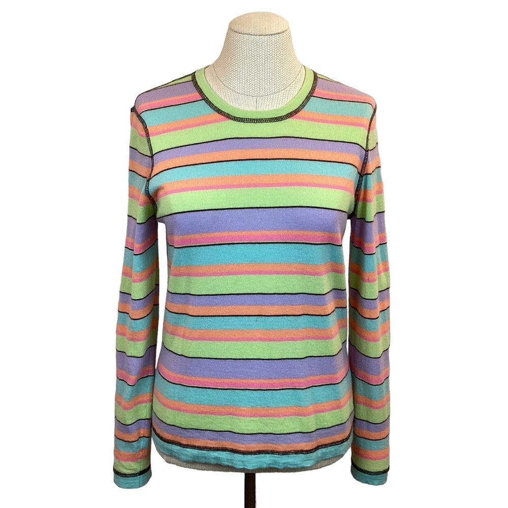 Talbots Cashmere Sweater Striped Pastels